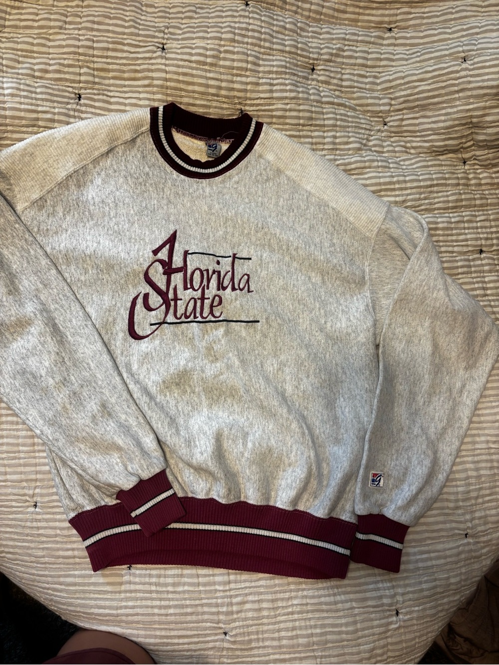 Vintage The Game brand Florida State Maroon-Trim Gray Crewneck Sweater